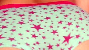 Faceless guy tries on panties in close-up view