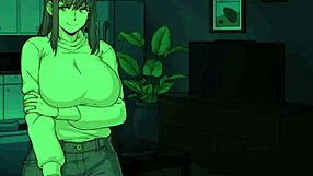 كلوي تشاهد إيمي تتدليك كسها وهي تدلك زبها الفوتا في لعبة بينيفيتشيب الجامحة. حرارة رهيبة!