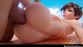 overwatch anal sex compilation with teen and milf in 3d hentai