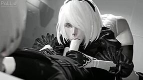 2B from Nier Automata gets wild in fapzone.