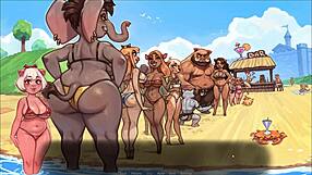 Beach Fun Turns Into Threesome In Hentai Game