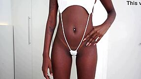 Brazilian ebony Jenny Pretinha twerks on big black cock before intense fucking