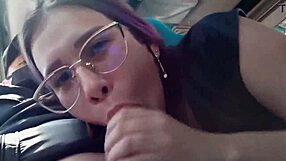 Quick Blowjob and Creampie Fuck in Public Service Bus