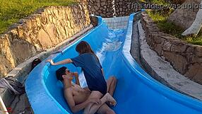 Skinny Colombian Stepsister Stuck In Pool Slide Gets Fucked Wildly Part 2