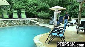 The twink gets his ass filled with cum by the muscular gay officer in the office