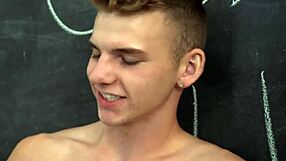 young stepbrother bends over for two stepbros licking and sucking cocks bareback