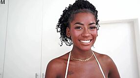 Brazilian ebony Jenny Pretinha twerks on big black cock before intense fucking