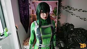 My hero academia asui asked teacher aizawa to fuck her in cosplay hentai