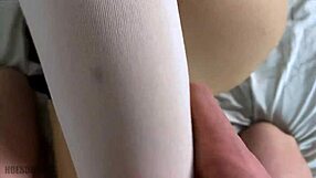 Natural tits bounce while she is fucked in the ass