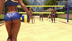 young babe performs in public shower scene in taboo university game part 2