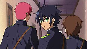 Japanese anime hentai scene in Owari no Seraph