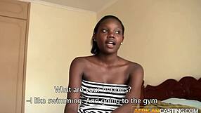 amateur ebony teen with phat booty gets massive dick in fake casting