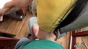 Stepmom got creampie in pussy then stepson helped with computer