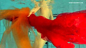 nastya strips clothes and shows naked hot body in pool