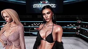 virtual pro wrestling bikini contest game competition with hot babes 😍