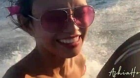 Escaped city by jet ski for filling pussy by cum