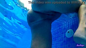 Blonde Couple Has Sex In Pool Water