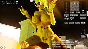 Gal says, 'Ride my big tits in this hentai game.'