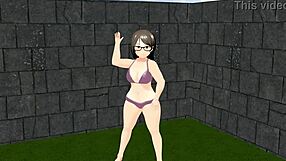 Kyo Animation Plump Girl Playing Tennis with Tits