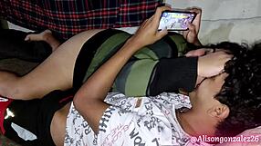 Extreme hardcore sex with chubby friend while gaming