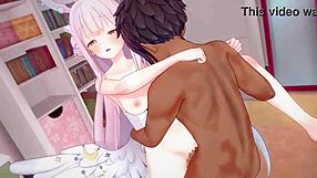 Mika seien bent over in doggystyle motion with damage voice in blue archive hentai.