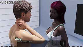3D animated game with a black MILF in space