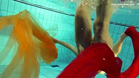 nastya strips clothes and shows naked hot body in pool