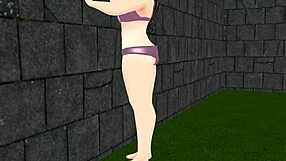 Kyo Animation Plump Girl Playing Tennis with Tits