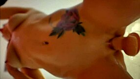 Belinda Selin in the Shower Impales Her Pussy on a Big Dildo Orgasm Beautiful Pussy Close-Up