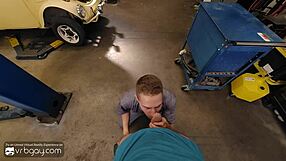 vrb gay twink mechanic gives hot blowjob and fucks anal before boss coming.