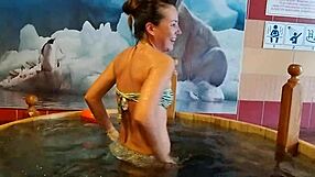 risky flashing and masturbation in public spa center