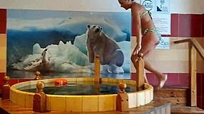 risky flashing and masturbation in public spa center