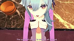 eula teases by the pool in genshin impact hentai