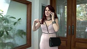 18 red hair girl sucking big cock on bed with anal finger