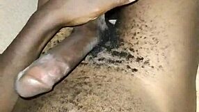 Gay man wanks huge cock solo at home