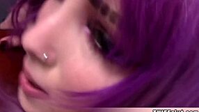 Cute Tattooed Teen Caught and Rough Fucked by Mall Cop in Secret Back Room