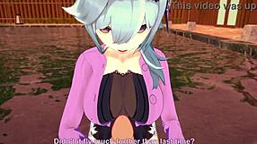 eula teases by the pool in genshin impact hentai