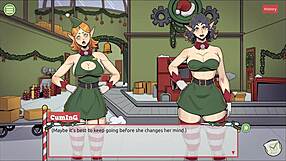 Huge tits bouncing in 3D Christmas hentai game