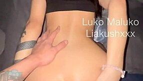 petite girl rides big black cock for anal creampie