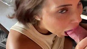 Backstage blowjob during photoshoot with busty teen 18+ bbw model.