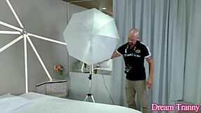 Big Ass Transsexual Julia Alves Seductively Poses For Lucky Photographer In Anal Assfucking Session