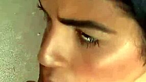 real couple fucking outdoors in the mountains, her big tits bouncing in lingerie