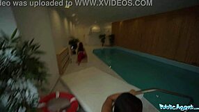 risky bikini sex in indoor pool
