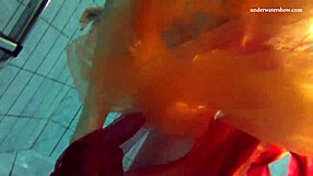 nastya strips clothes and shows naked hot body in pool