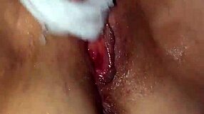 blonde milf spreads her shaved wet pussy for you