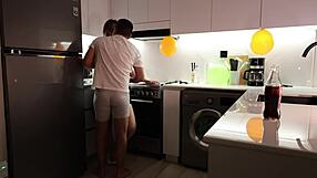 I Fucked My Friend's Mom in Kitchen After Birthday Bash. Bent Over Doggy Style for Hot Creampie!