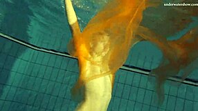 nastya strips clothes and shows naked hot body in pool