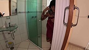 latina milf shirley azevedo arrives for porn debut in wet shower