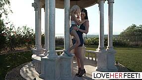 giantess and petite girl in anime scene