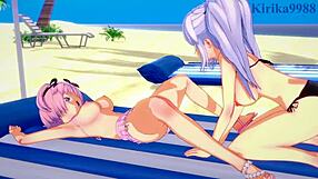 Yagy And Hibari's Intense Lesbian Futanari Sex